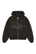 Broken Planet Market Soot Black Zip Up Hoodie