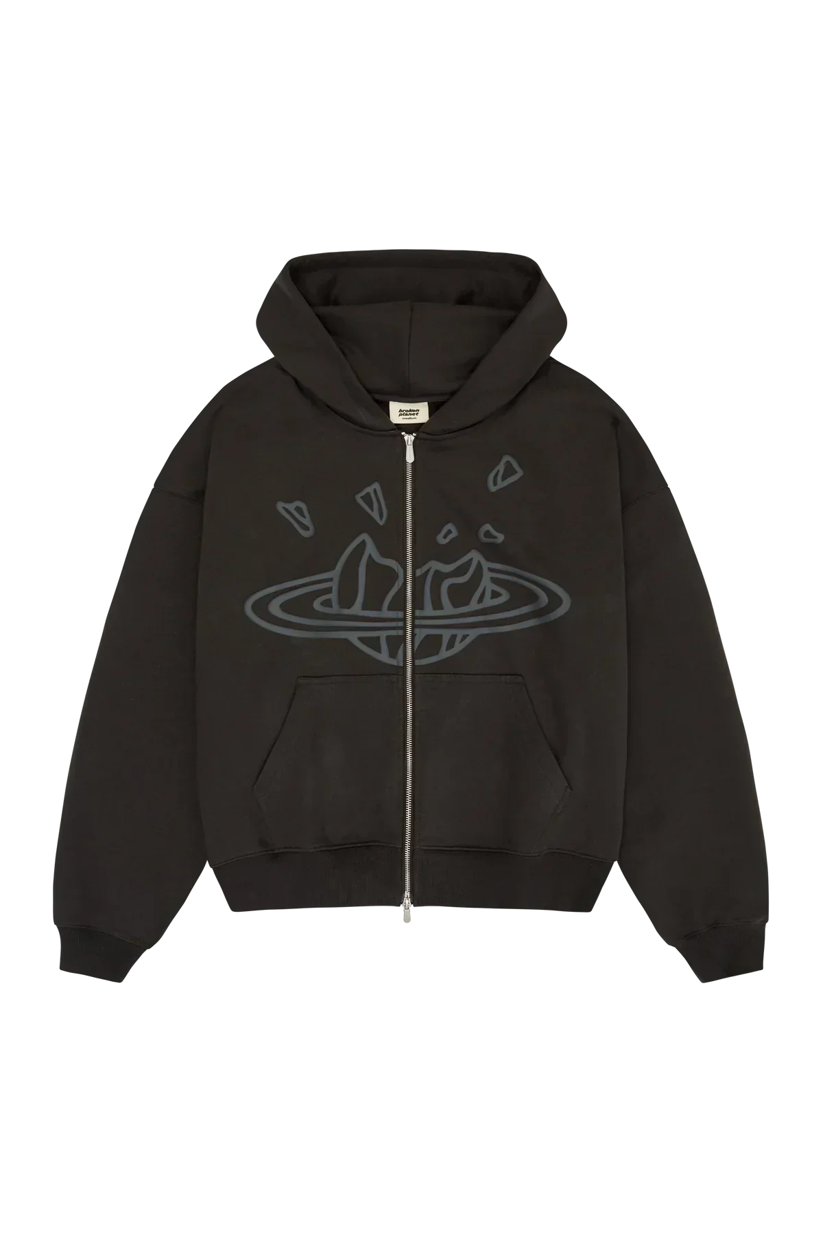 Broken Planet Market Soot Black Zip Up Hoodie
