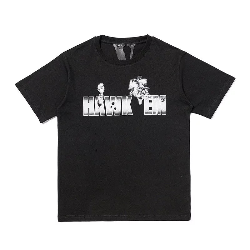Vlone Make Em Skull Letter Graphic White Short Sleeve T‑Shirt