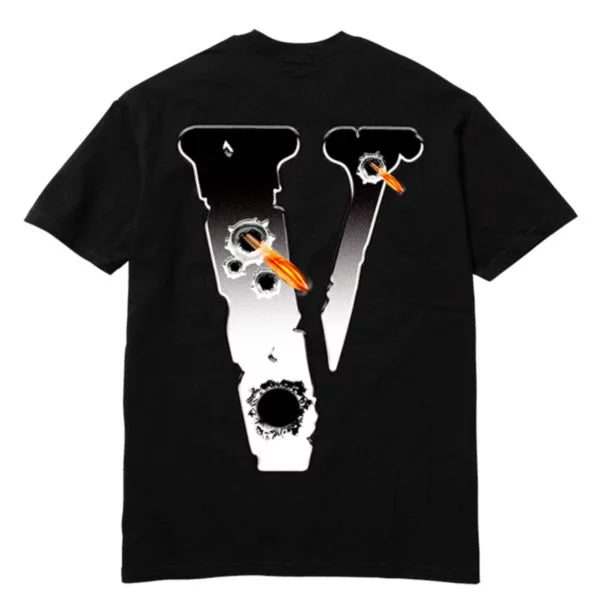 Vlone Make Em Skull Letter Graphic White Short Sleeve T‑Shirt