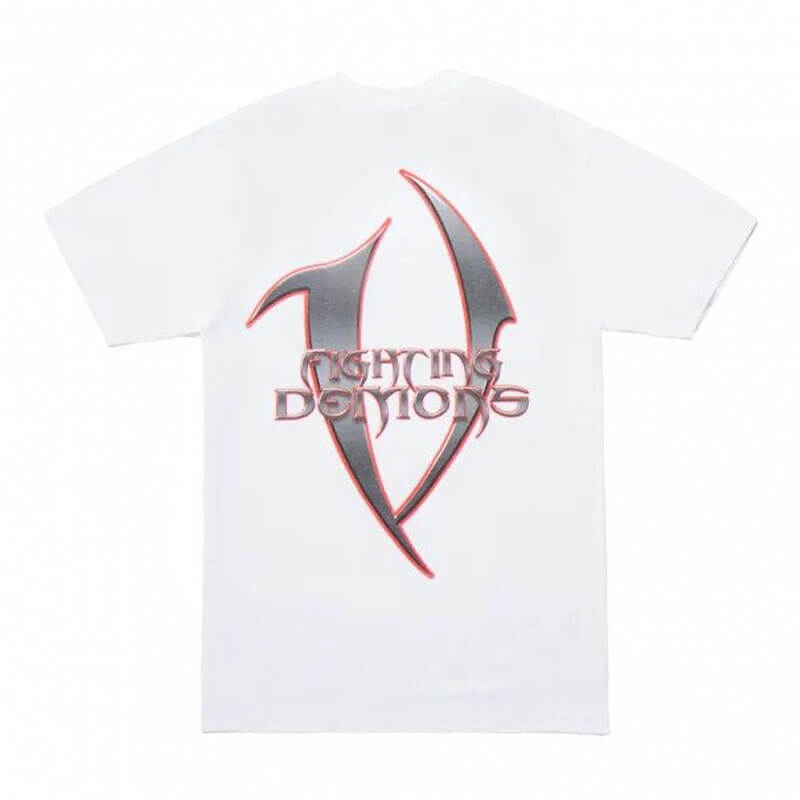 Vlone 999 Metallic Red Outline Graphic Short Sleeve T‑Shirt