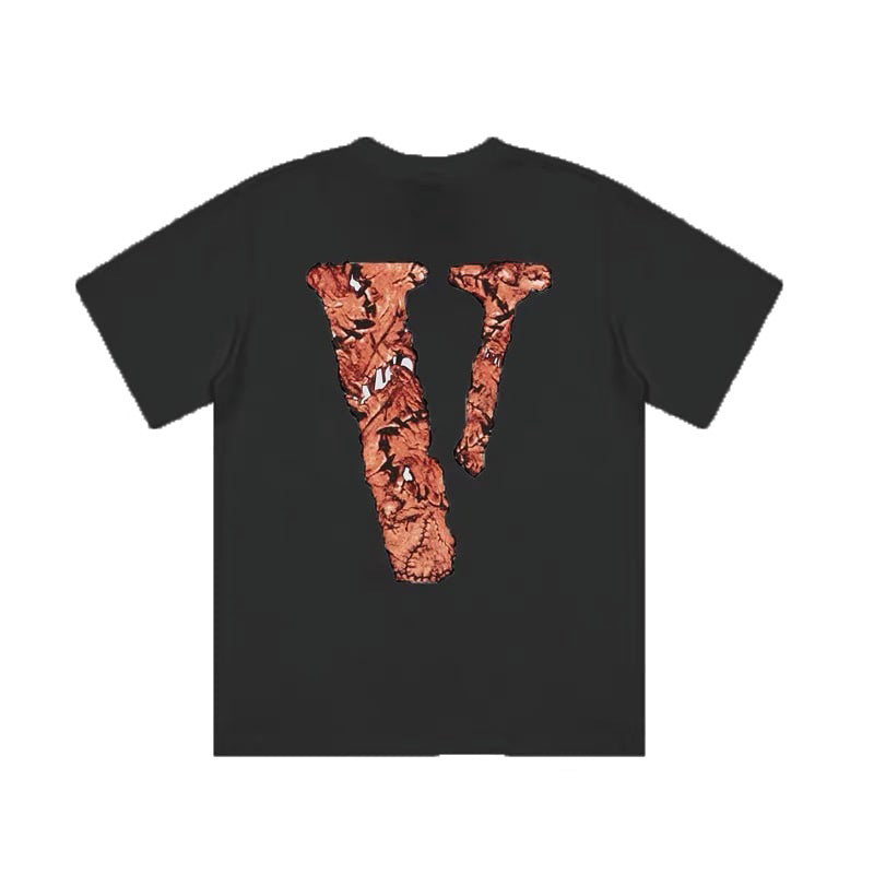 Vlone Korn Camo Logo Graphic Short Sleeve T‑Shirt