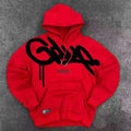 Geedup Red Black Graffiti Logo Hoodie