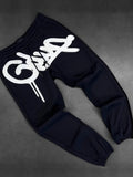 Geedup Black White Graffiti Logo Sweatpants