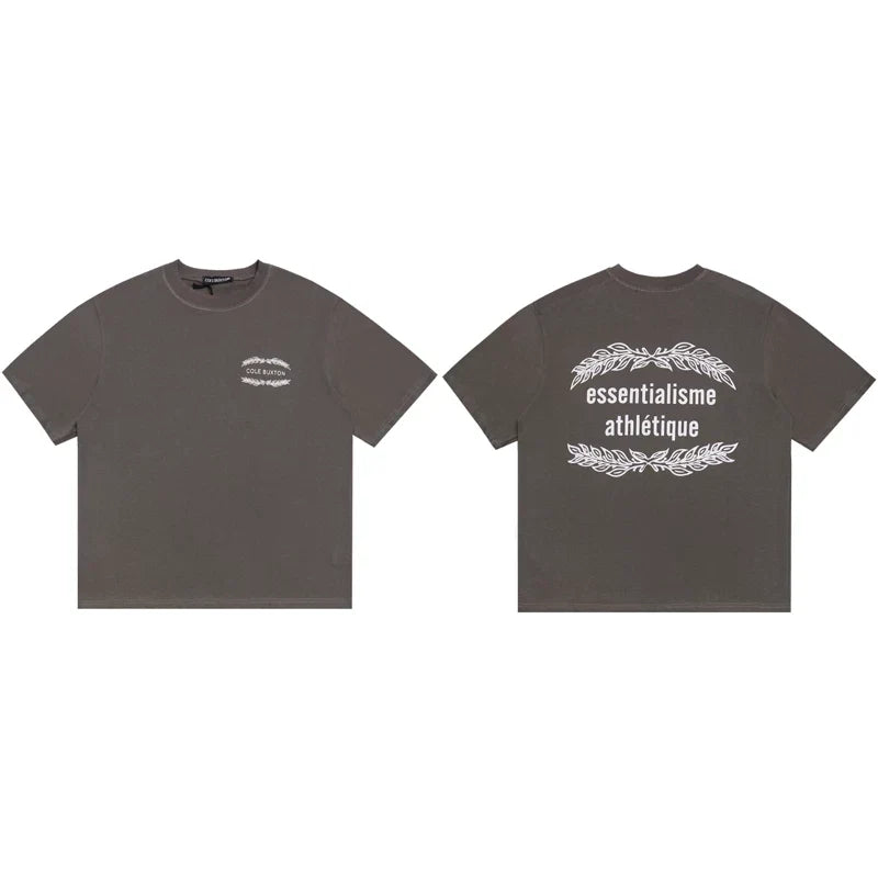 Cole Buxton Charcoal Laurel Wreath Graphic T-Shirt