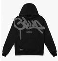 Geedup Black Silver Rhinestone Graffiti Hoodie