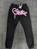 Geedup Black Pink Graffiti Logo Sweatpants