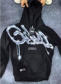 Geedup Black Silver Spray Graffiti Logo Hoodie