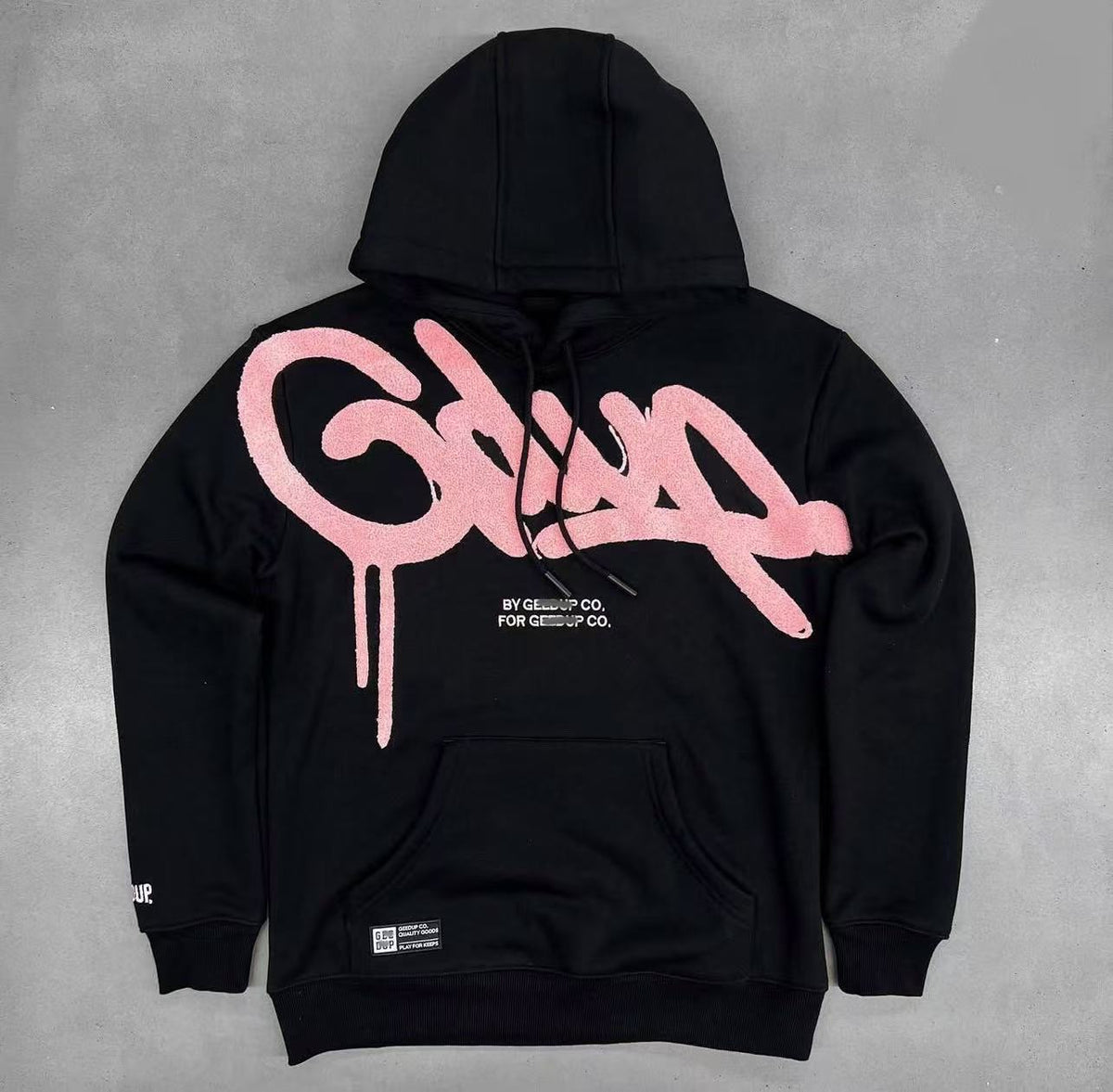 Geedup Black Pink Graffiti Logo Hoodie