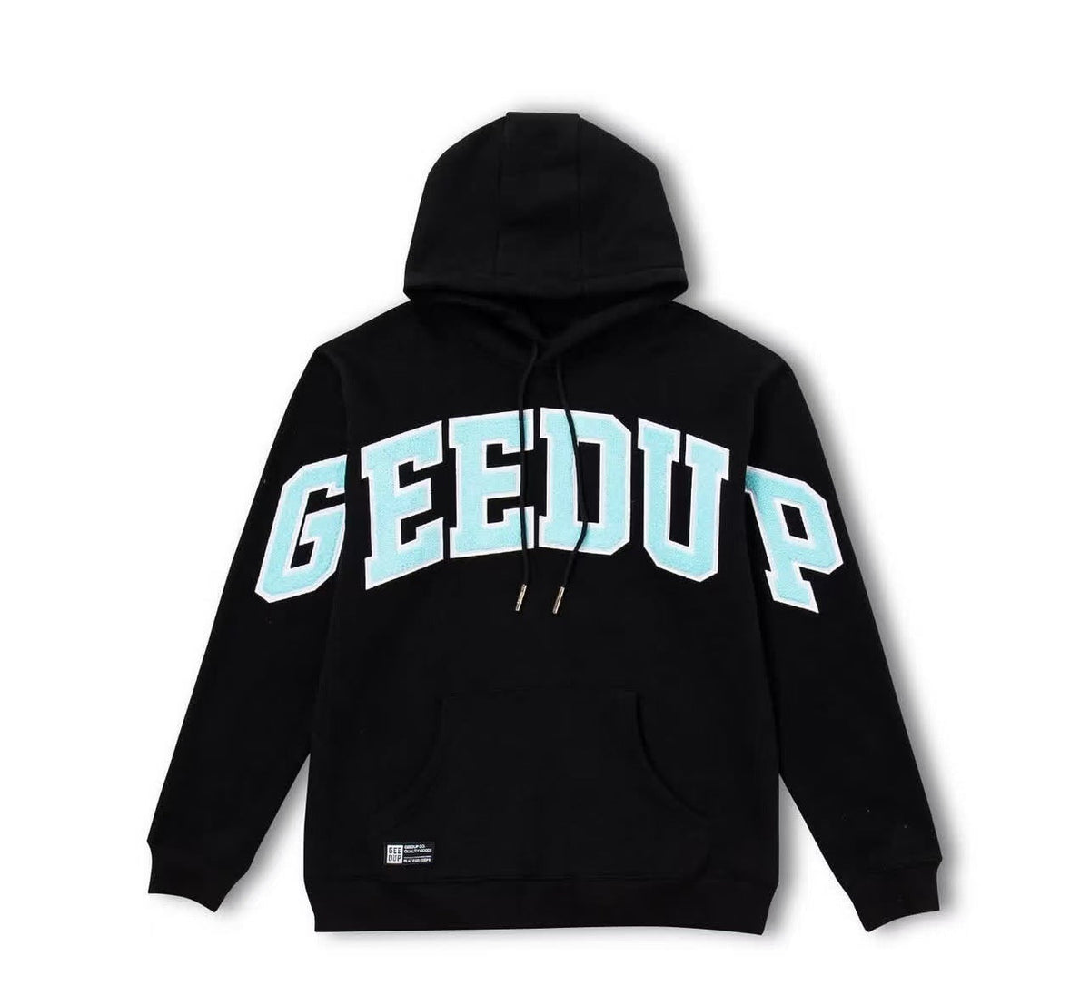 Geedup Black Light Blue Arch Logo Hoodie