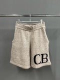 Cole Buxton Oatmeal Side Italic CB Logo Shorts