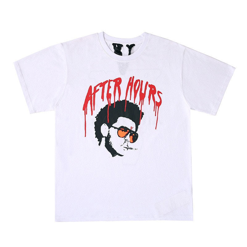 Vlone After Hours The Weeknd Portrait Heather Grey Short Sleeve T‑Shirt