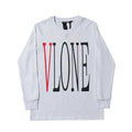 Vlone Front Two‑Tone Logo White Long Sleeve T‑Shirt