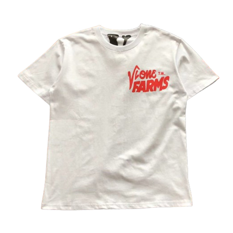 Vlone Farms Retro Figure Graphic White Short Sleeve T‑Shirt