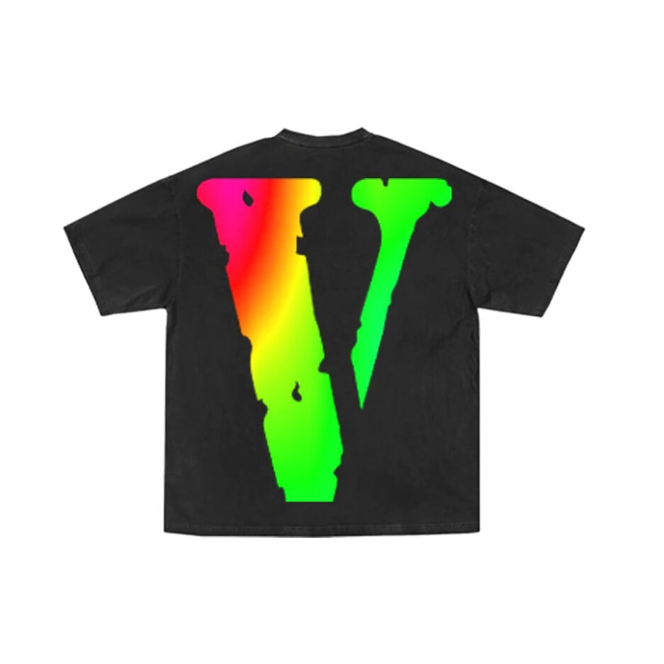 Vlone Neon Glitch Bunny Graphic Oversized Short Sleeve T‑Shirt