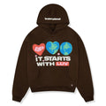 Broken Planet Hoodie It Starts With Luv Mocha Brown